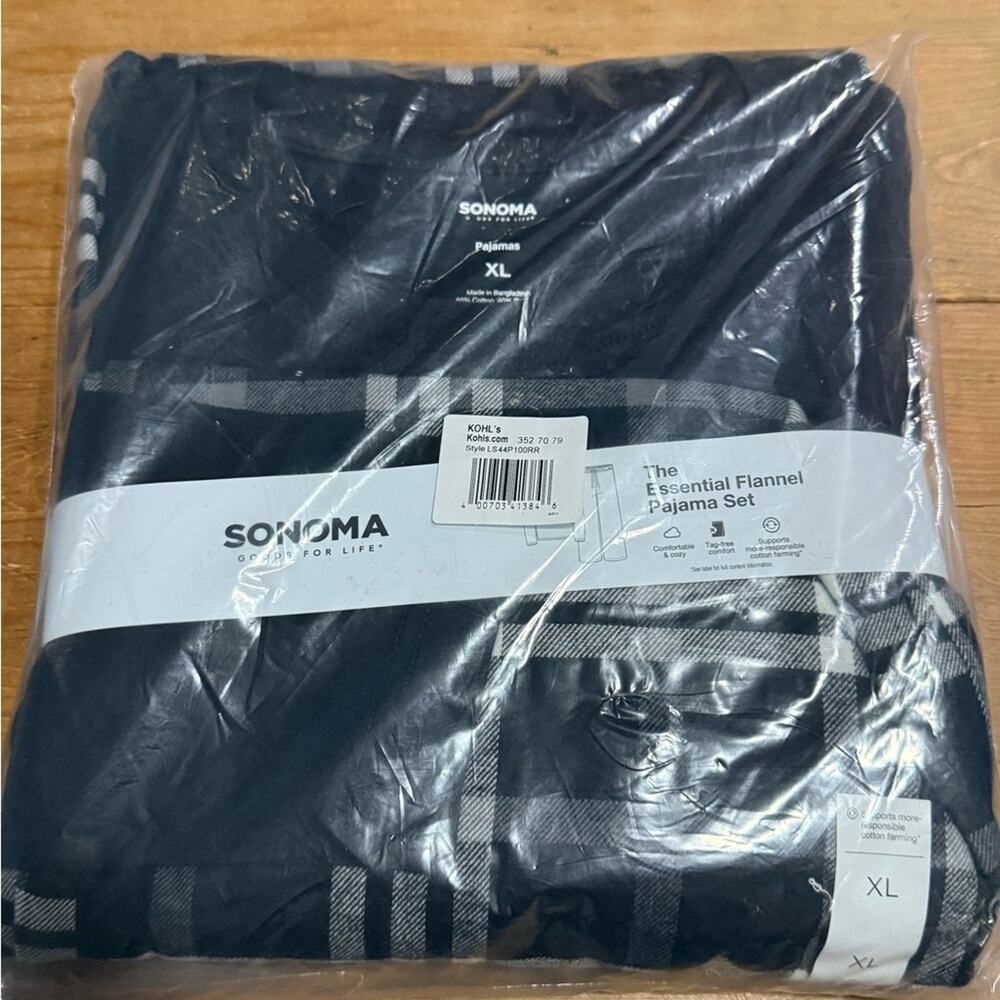 Sonoma Dark Plaid Flannel Pajama Set size XL - Picture 2 of 5